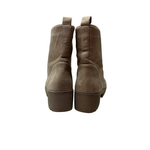 Chinese Laundry Size 8 Beige Tan Faux Suede Lace-Up Fall Moto Military Bootie - Picture 5 of 14